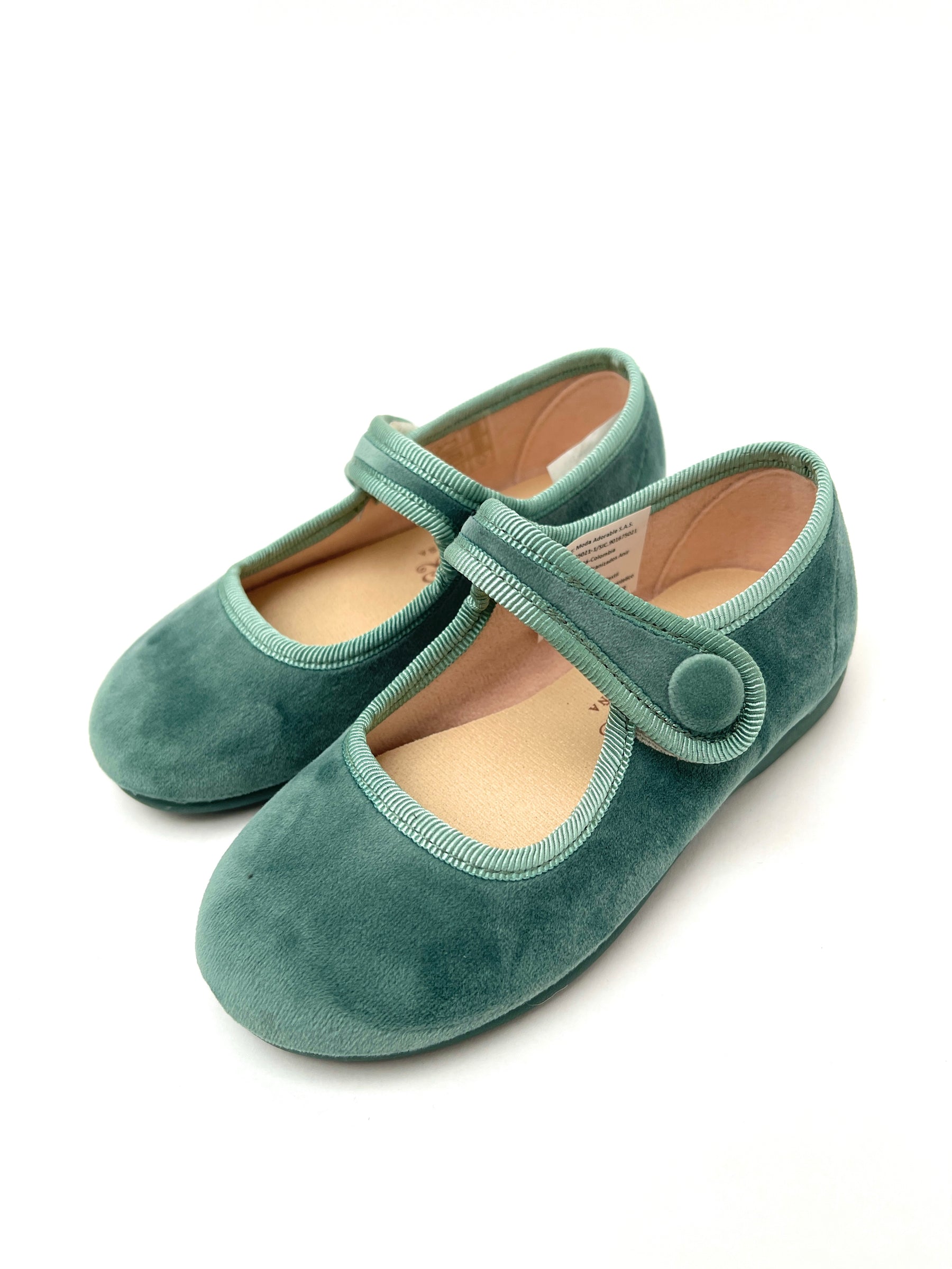 Mercedita Velcro Con Botón Agua