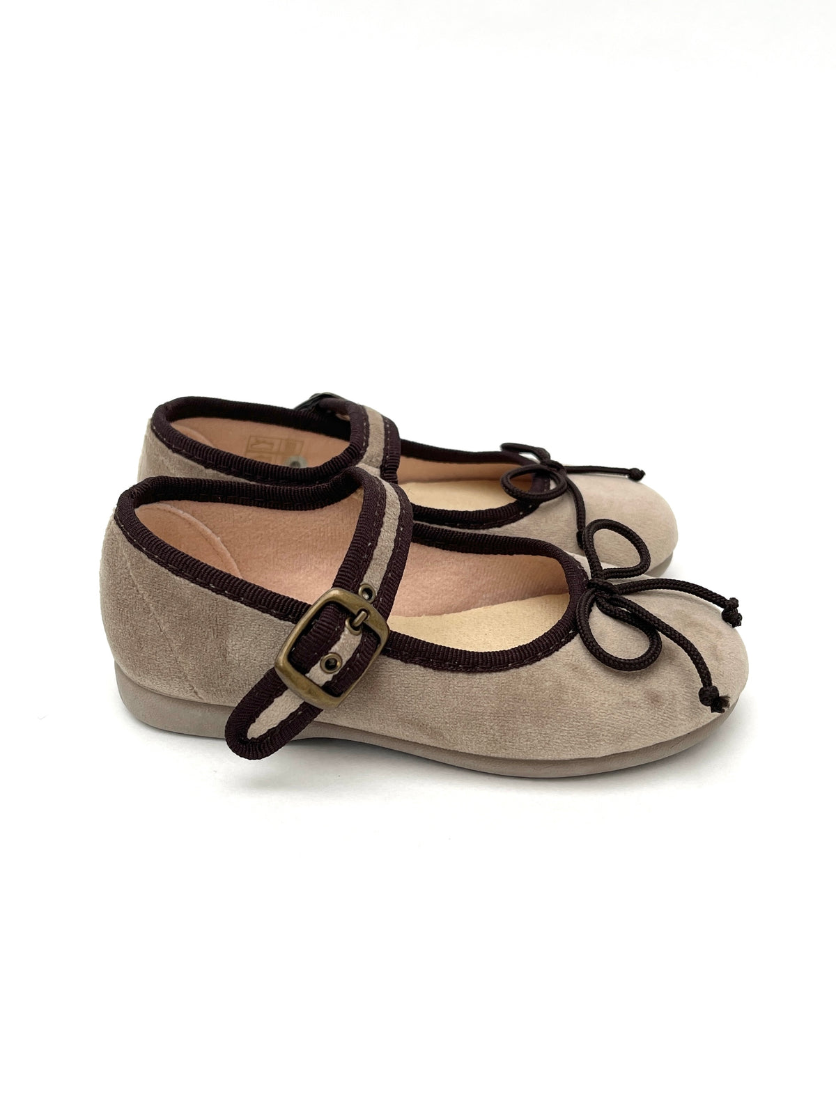 Mercedita Con Hebilla y Lazo Beige