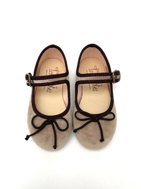 Mercedita Con Hebilla y Lazo Beige