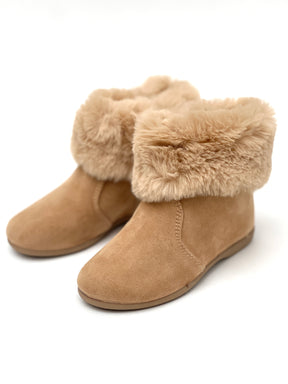 Botas Con Cremallera Pelo Camel