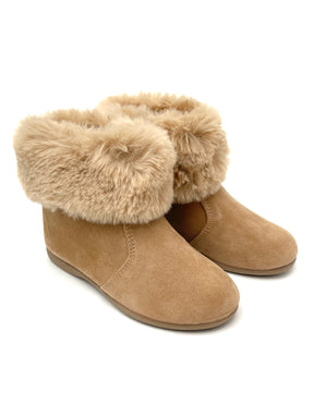 Botas Con Cremallera Pelo Camel