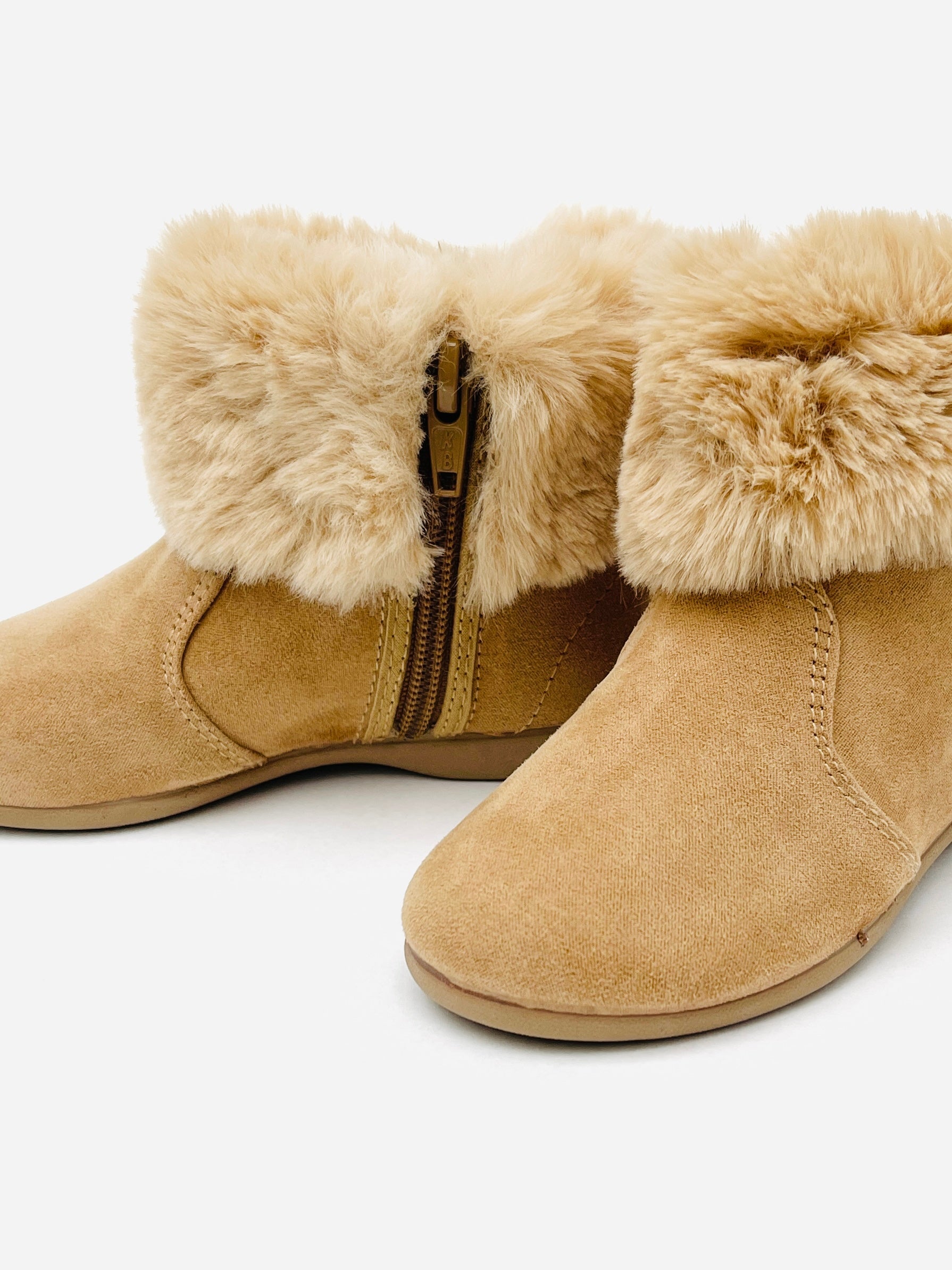 Botas Con Cremallera Pelo Camel