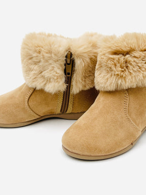 Botas Con Cremallera Pelo Camel