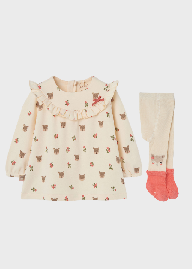 Vestido Interlock Con Leotardo Bambi