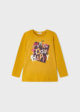 Camiseta M/L Estampada Ecofriends Happy Mostaza Mayoral