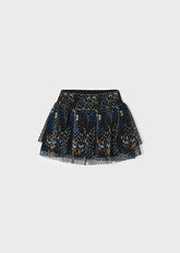 Falda Tul Plisada Indigo