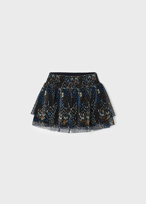 Falda Tul Plisada Indigo