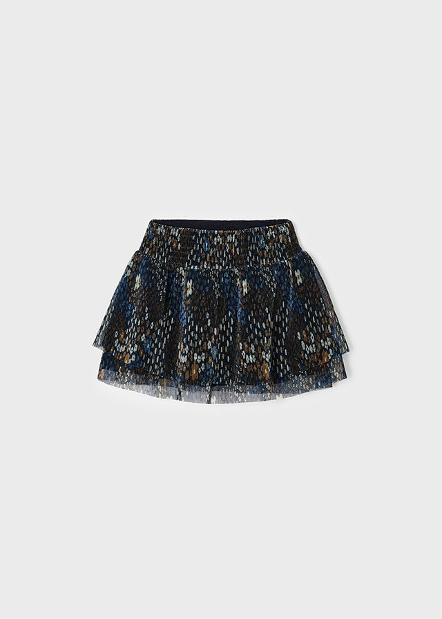 Falda Tul Plisada Indigo