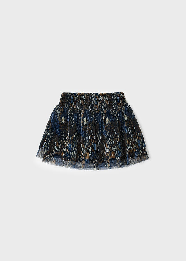 Falda Tul Plisada Indigo