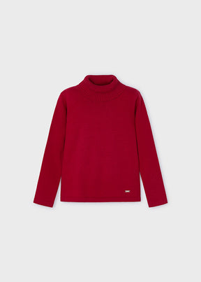 Saco Tejido Cuello Alto Guinda