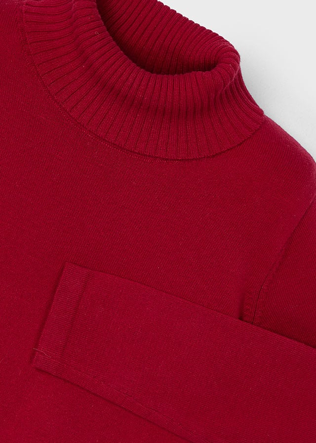 Saco Tejido Cuello Alto Guinda