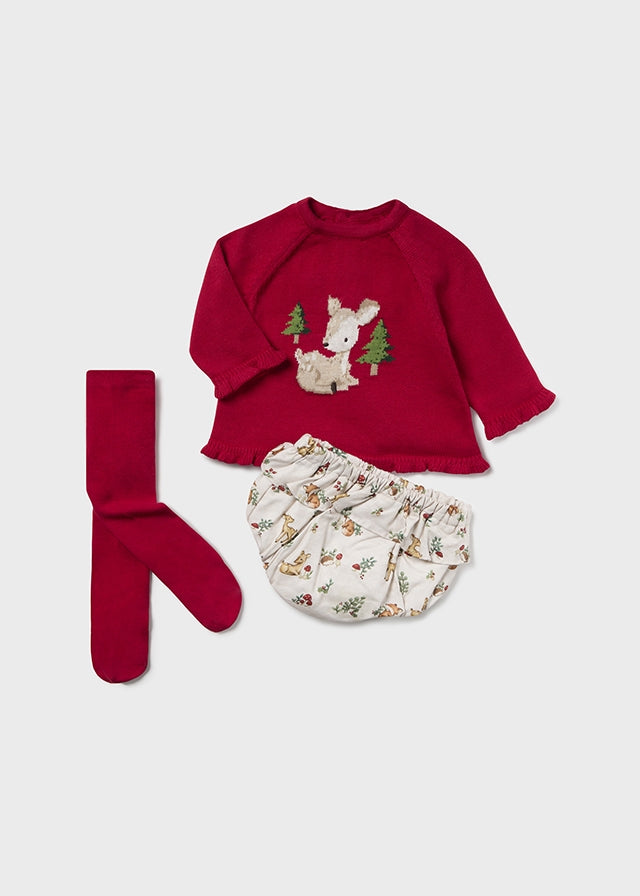 Conjunto Jersey Tejido y Leotardo Navidad