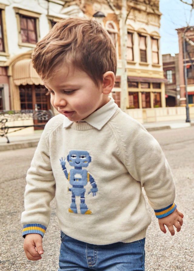 Saco Intarsia Crema Mr. Roboto