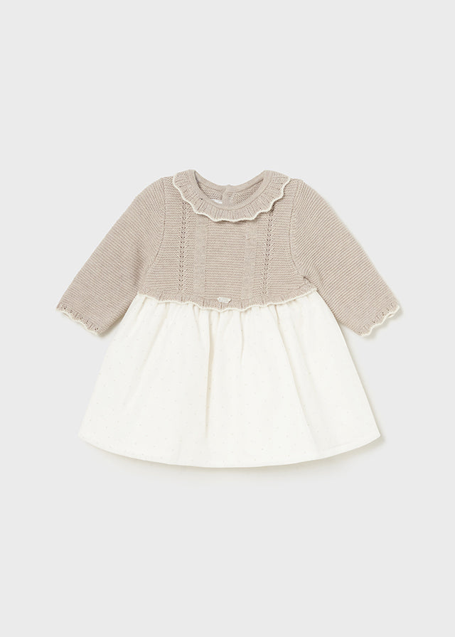 Vestido Combinado Tejido Ceremonia