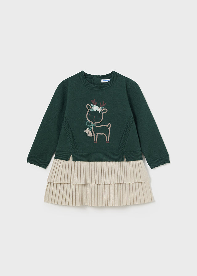 Vestido Combinado Tricot Navidad