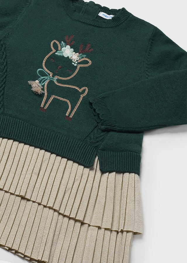 Vestido Combinado Tricot Navidad