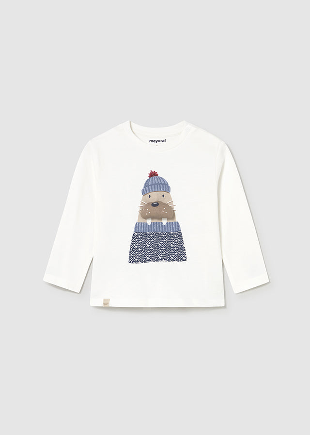 Camiseta Aplique Animal Artic Family