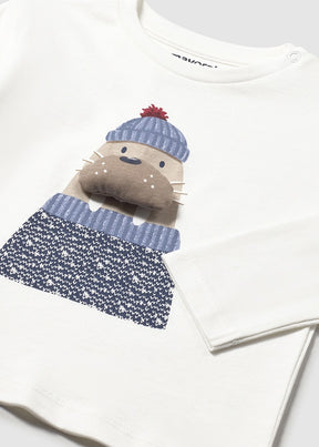 Camiseta Aplique Animal Artic Family