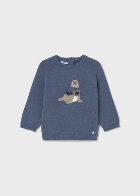 Saco Intarsia Blue Artic Family