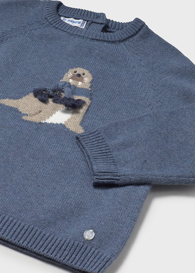 Saco Intarsia Blue Artic Family