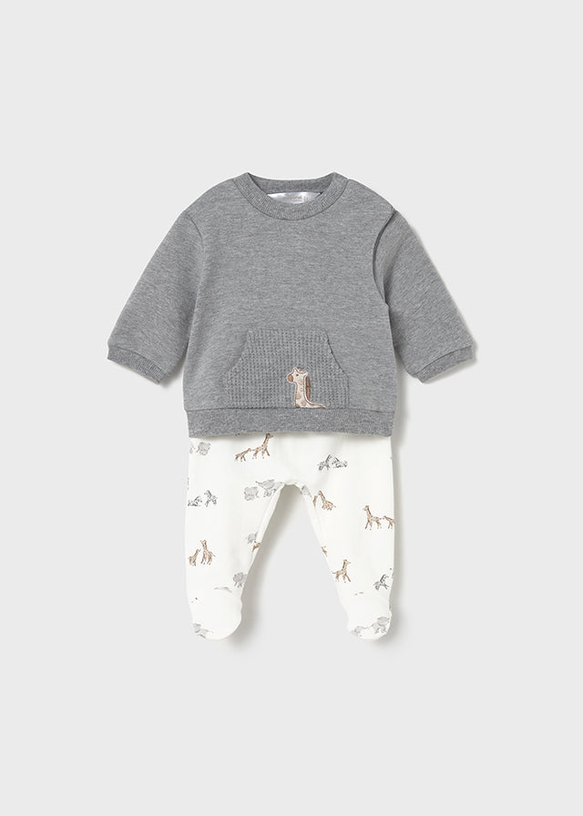 Conjunto Polaina Felpa Beige