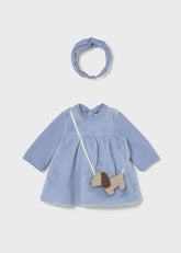 Vestido Combinado Pelo Blue Spots