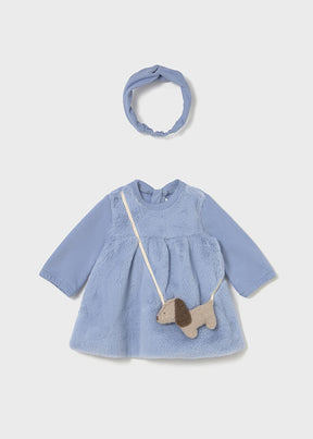 Vestido Combinado Pelo Blue Spots