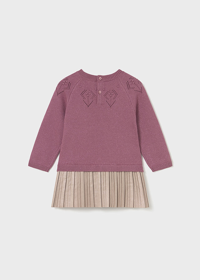 Vestido Combinado Tejido Cherry