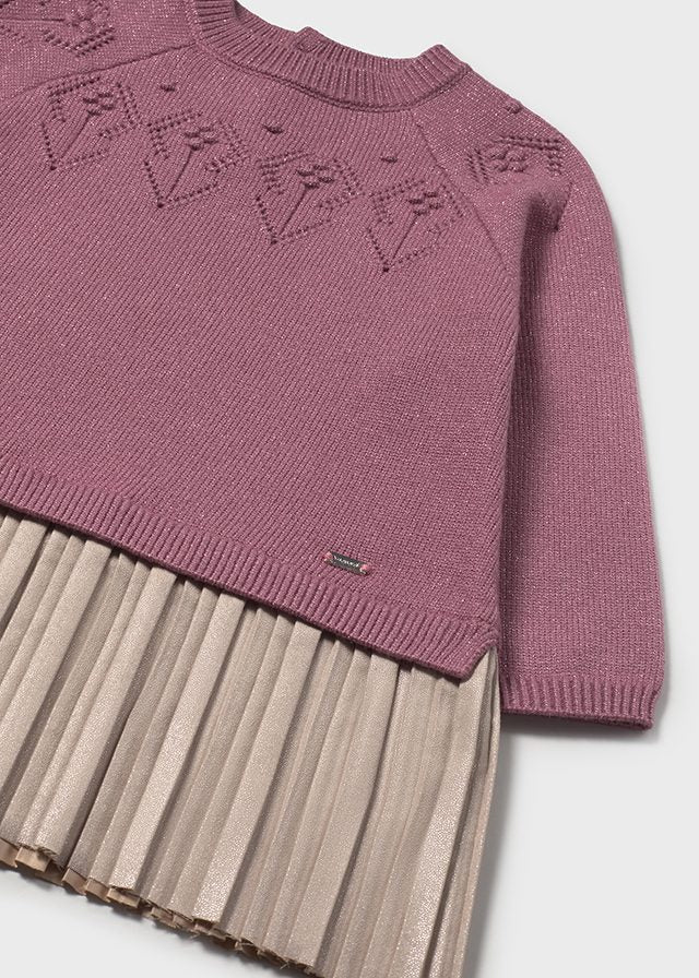 Vestido Combinado Tejido Cherry