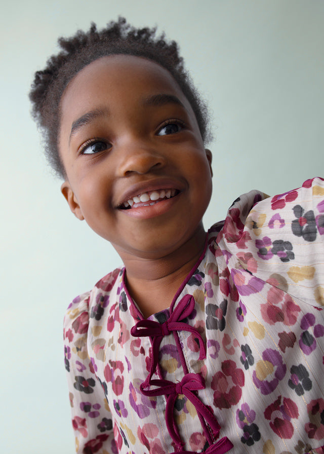 Vestido Plisado Estampado Cherry Christmas