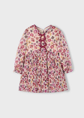 Vestido Plisado Estampado Cherry Christmas