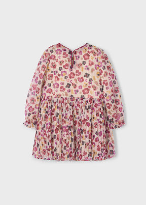 Vestido Plisado Estampado Cherry Christmas