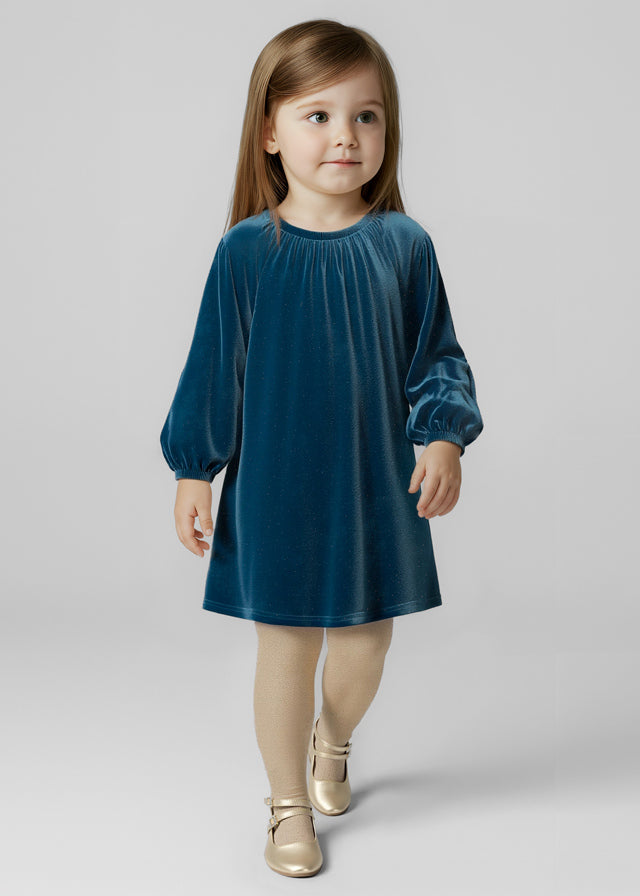 Vestido Terciopelo Brillo Ice Flower