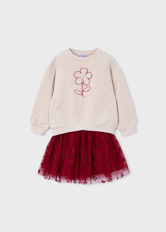 Conjunto Falda Tul Fantasía Cherry Christmas