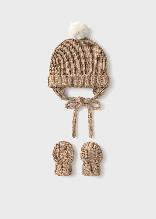 Set de Gorro y Manoplas Tejido Toffe
