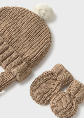 Set de Gorro y Manoplas Tejido Toffe