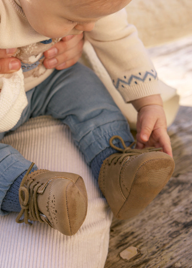 Zapatos Blucher Beige Oscuro Ceremonia