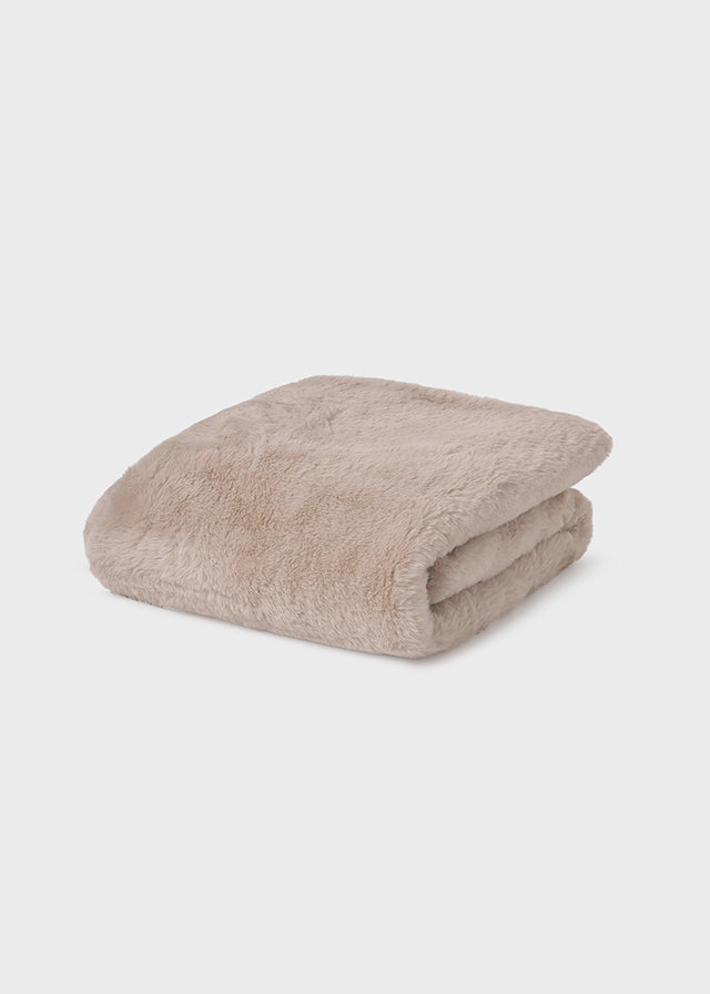 Manta Pelo Pompón Beige Salvia