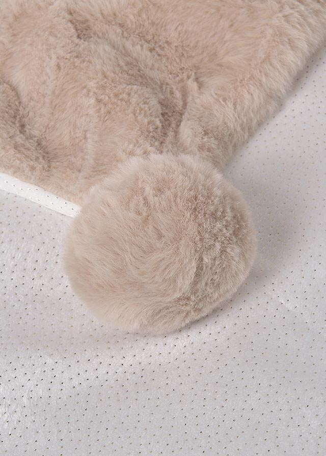 Manta Pelo Pompón Beige Salvia