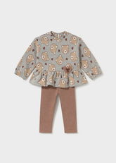 Conjunto Leggings Gris Teddy