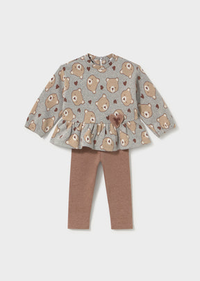 Conjunto Leggings Gris Teddy