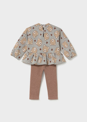 Conjunto Leggings Gris Teddy