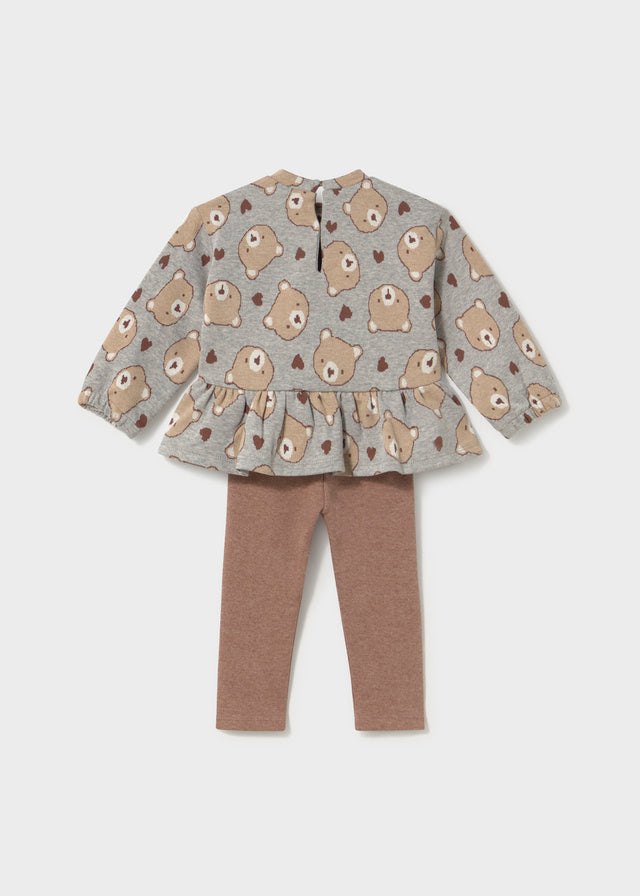 Conjunto Leggings Gris Teddy