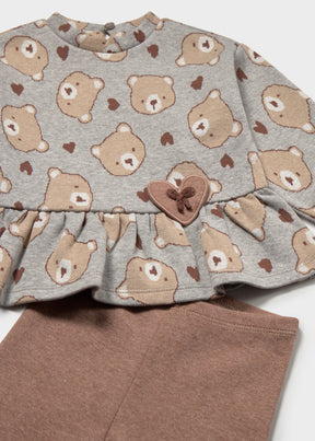 Conjunto Leggings Gris Teddy