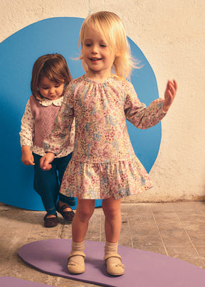 Vestido Bambula Estampado Malva