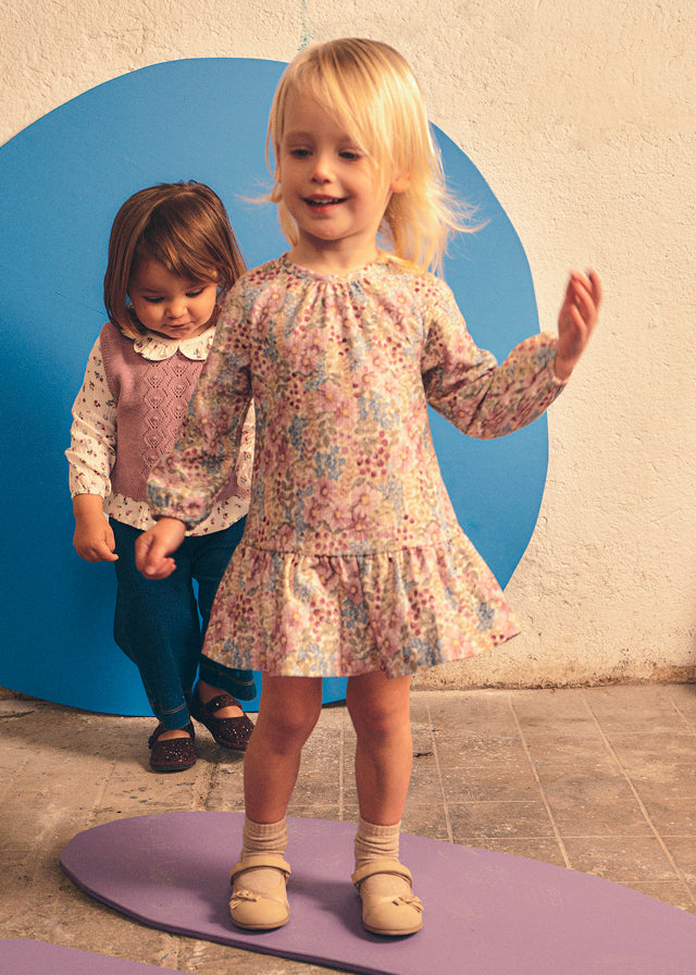 Vestido Bambula Estampado Malva