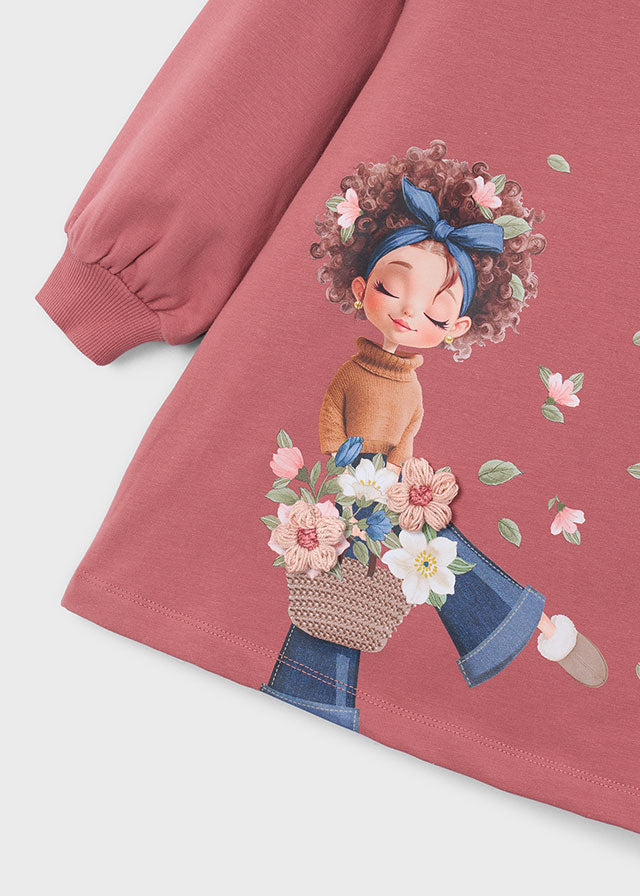 Vestido Felpa Serigrafia Snowy