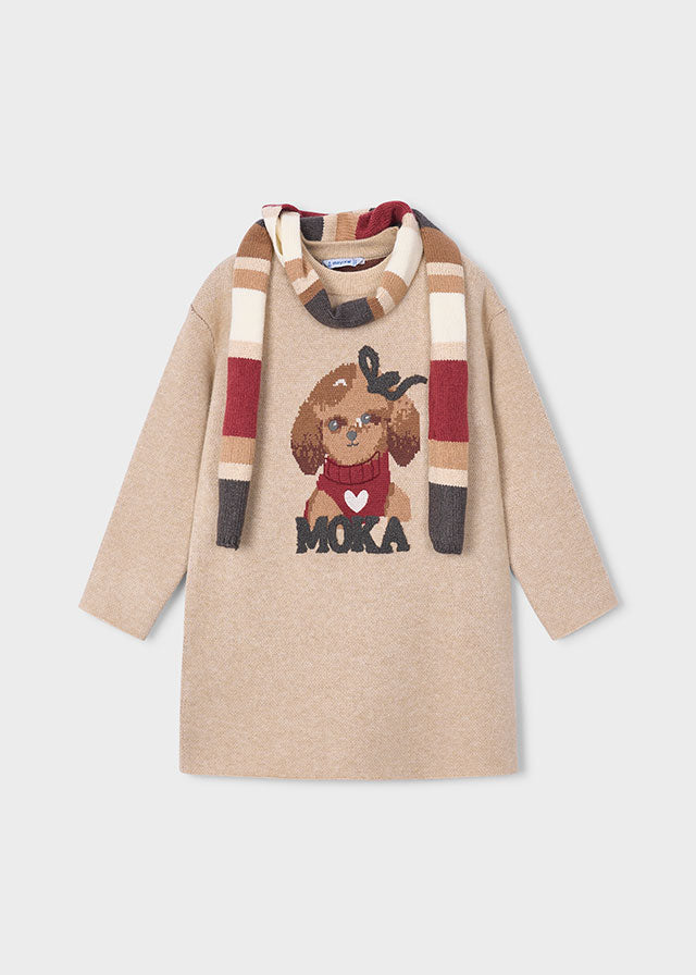 Vestido Tejido Bufanda Doodle