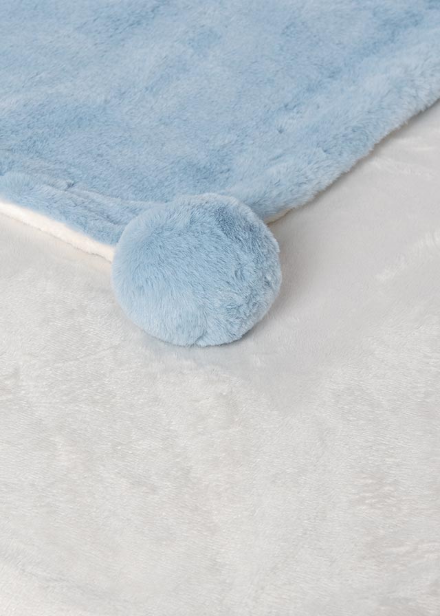 Manta Pompón Cielo