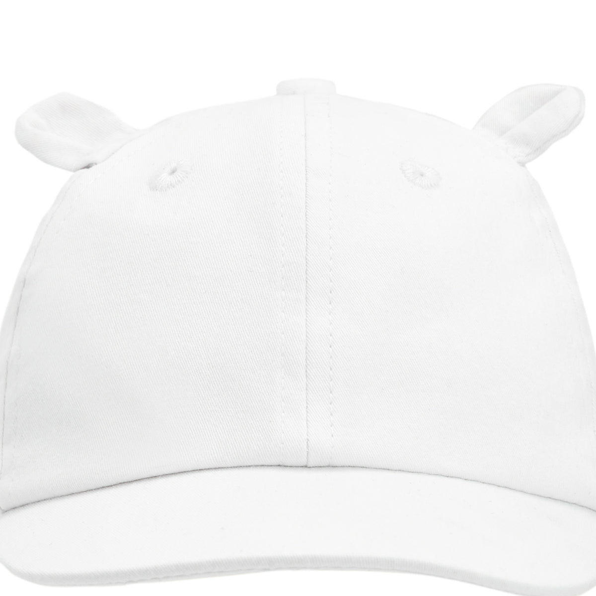 Gorro De Tejido Con Orejas De Bebé Blanco Capri